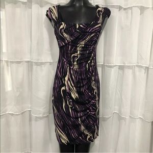 Bisou Bisou Ruched marble print dress sz8